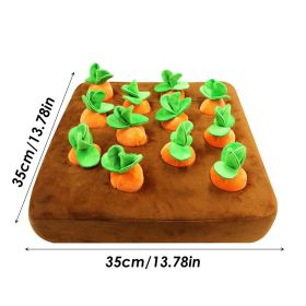 12 Plush Carrots Enrichment Dog Puzzle (Color: 12 Carrots 35x35cm)