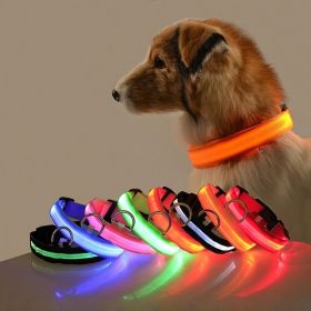 Glow-In-The-Dark Pet Collar For Dog (Color: Yellow, Size: M)