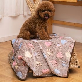 Prt Soft Brown Heart Paw Print (Color: Brown - Polyester, Size: M)