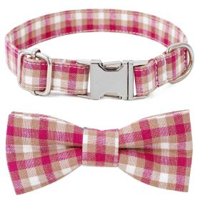 Plaid Dog Collar with Bow Pet Gift Adjustable Soft and Comfy Bowtie Collars for Small Medium Large Dogs (Colour: Style 3, Size: M 2.5x50cm)
