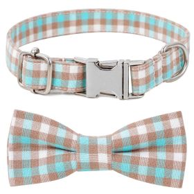 Plaid Dog Collar with Bow Pet Gift Adjustable Soft and Comfy Bowtie Collars for Small Medium Large Dogs (Colour: Style 5, Size: L 3.0x60cm)