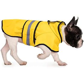 Reflective Dog Raincoat Hooded (Color: Yellow, Size: Medium)