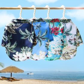 Hawaii Beach Clothing For Dog T-Shirts (Colour: Coconut Tree Shirt Black, Size: 2XL (about 12-16 kg pet))