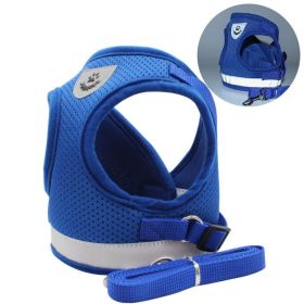 Dog Harnesses With Leash (Colour: Blue, Specification (L * W): XL)