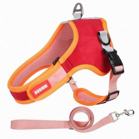 Dog Harnesses and dog leash set (Colour: Red, Specification (L * W): XL)