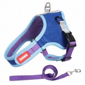 Dog Harnesses and dog leash set (Colour: Blue, Specification (L * W): XL)