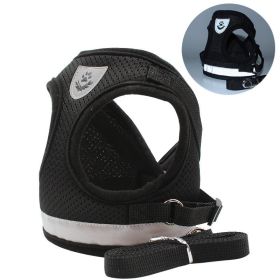 Dog Harnesses With Leash (Colour: Black, Specification (L * W): XS)