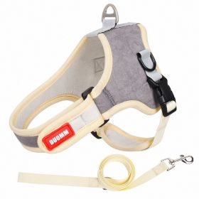 Dog Harnesses and dog leash set (Colour: Grey, Specification (L * W): M)