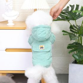 Dog warm clothing; New Cotton Padded (Colour: Starter Edition - Green, Size: XL)