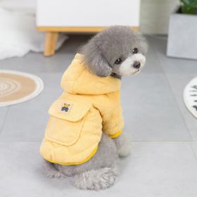 Dog warm clothing; New Cotton Padded (Colour: Starter - Yellow, Size: XXL)
