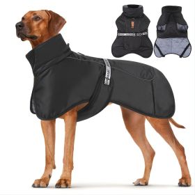 Large Dog Winter Coat Wind-proof Reflective Anxiety Relief (Color: Black, Size: 3XL)