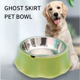 Dog Bowl For Food And Water, Stainless Steel Pet Feeding Bowl (Color: Green)