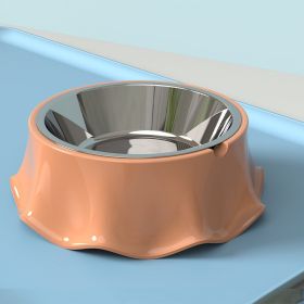 Dog Bowl For Food And Water, Stainless Steel Pet Feeding Bowl (Color: Orange)