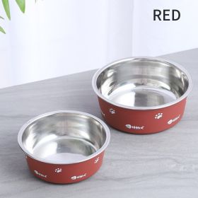 Dog Bowl For Food And Water (Color: Red, Size: L)