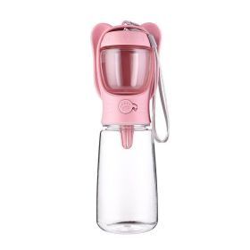 2 In 1 Dog Water Bottle (Color: Pink, Size: 550ml)