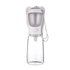 2 In 1 Dog Water Bottle (Color: White, Size: 550ml)