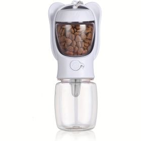 2 In 1 Dog Water Bottle (Color: White, Size: 350ML)