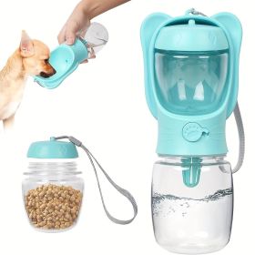 2 In 1 Dog Water Bottle (Color: Green, Size: 350ML)