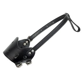Dog Muzzle Leather (Color: Black, Size: S)