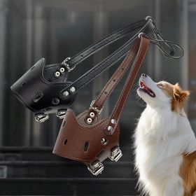 Dog Muzzle Leather (Color: Coffee, Size: XS)