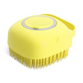 Pet Dog Shampoo Massager Brush Massage Comb (Color: Yellow)