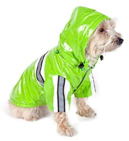 Reflecta-Glow Reflective Waterproof Adjustable PVC Pet Raincoat (Size: Medium)