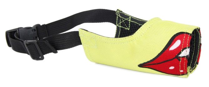Pet Life Fumigation Adjustable Designer Dog Muzzle (Color: Green / Red, Size: Small)