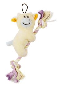 Dog Life 'Broom-Lick' Plush and Jute Rope (Color: Yellow)