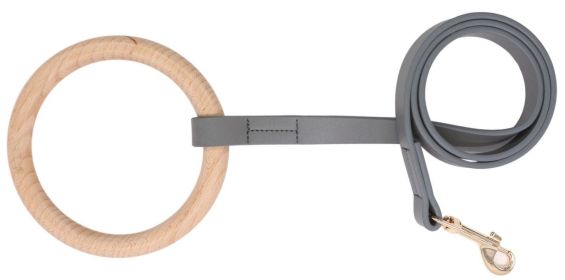 Pet Life 'Ever-Craft' Boutique Series Beechwood and Leather Designer Leash (Color: Grey)