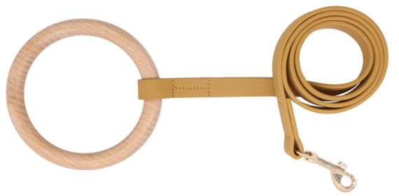 Pet Life 'Ever-Craft' Boutique Series Beechwood and Leather Designer Leash (Color: Apricot)