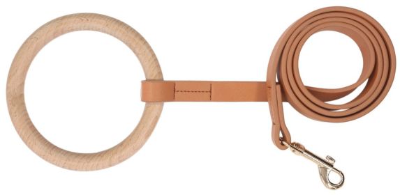 Pet Life 'Ever-Craft' Boutique Series Beechwood and Leather Designer Leash (Color: Brown)