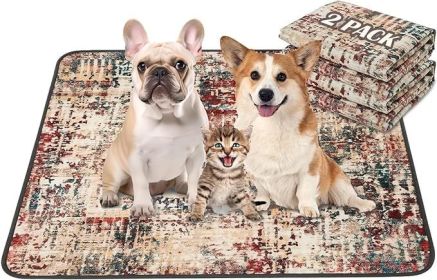 Qeils Washable Pee Pads for Dogs 18" X 24" (Material Type: Tie Dye Red-PolyesterTPU, Size: 36"*41"(Pack of 2))