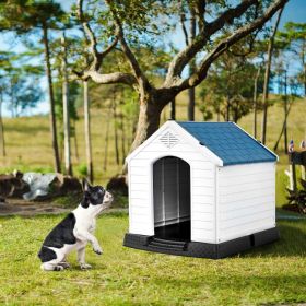 Dog House Made of Plastic with Ventilation System and Fastening Device (Size: M)