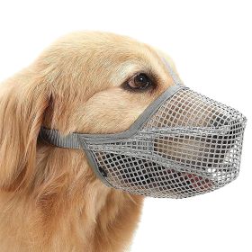 Dog Muzzle Mask Soft Mesh (Color: Grey, Size: S)
