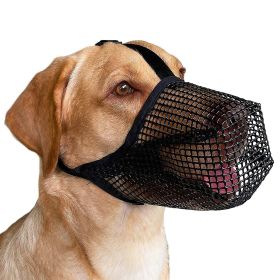 Dog Muzzle Mask Soft Mesh (Color: Black, Size: M)