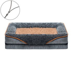 Removable And Washable Dog Sofa And Dog Bed (Color: Gray, Size: L ( 39.37*23.62*6.3 in ))