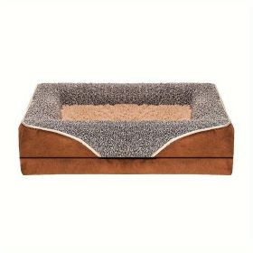 Removable And Washable Dog Sofa And Dog Bed (Color: Brown, Size: M ( 29.53 *19.69*4.72 in))