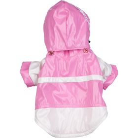 Two-Tone PVC Waterproof Adjustable Pet Raincoat (Size: Small)