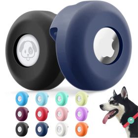 2pcs Silicone Airtag Case For Apple Dog Collar Clip Cover Pet Anti-loss Locator Tracker Protective Sleeve Airtags Accessories (Color: Fluorescent Blue)