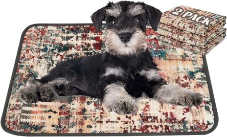 Qeils Washable Pee Pads for Dogs 18" X 24" (Material Type: Tie Dye Red-PolyesterTPU, Size: 18"*24"(Pack of 2))