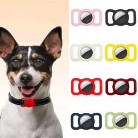 2pcs Pet Silicone Protective Case Dog Collar Loop For Apple Airtags (Color: Red)