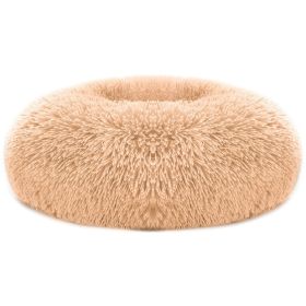 Dog Bed Soft Warm Fleece (Color: Brown, Size: M)