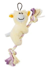 Dog Life 'Broom-Lick' Plush and Jute Rope (Color: Yellow)