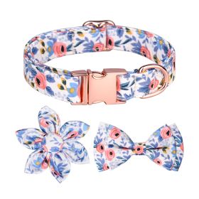 1pc Adjustable Soft Dog Collar With Print Flower Multicolor Cute Patterns (Color: Matcha Color, Size: M)