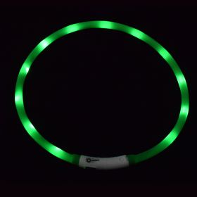 Dog's LED Light Up Collar With USB Recharging Port (Color: Green)