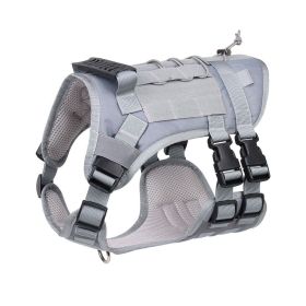 Tactical Dog Harness For Small Medium Large Dog (Color: Grey, Size: L)