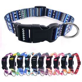 Pet supplies Digital printing Pet collar Bohemian collar Ethnic dog collar (Color: British Red Check, Size: L)
