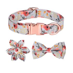1pc Adjustable Soft Dog Collar With Print Flower Multicolor Cute Patterns (Color: Matcha Color, Size: L)