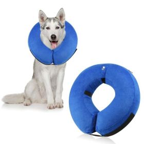 Soft Dog Cone Collar for After Surgery - Inflatable Dog Neck Donut Collar - Elizabethan Collar for Dogs Recovery (Color: Grey, Size: L)