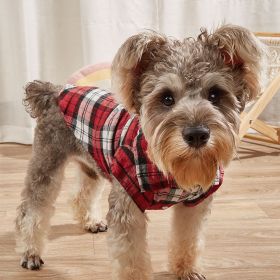 Pet Plaid Shirt For Small & Medium Dogs (Color: Red, Size: XS)
